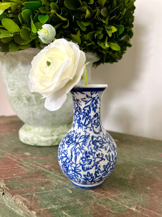 French Blue Porcelain Vase (Bloom)