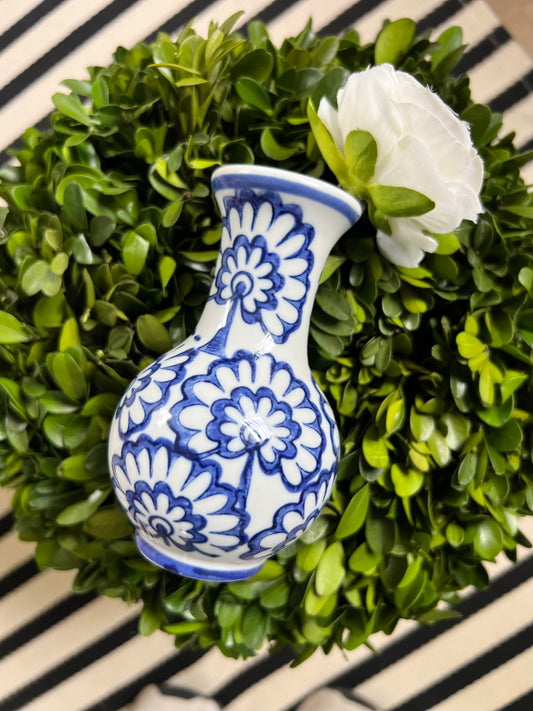 French Blue Porcelain Vase (Sprout)