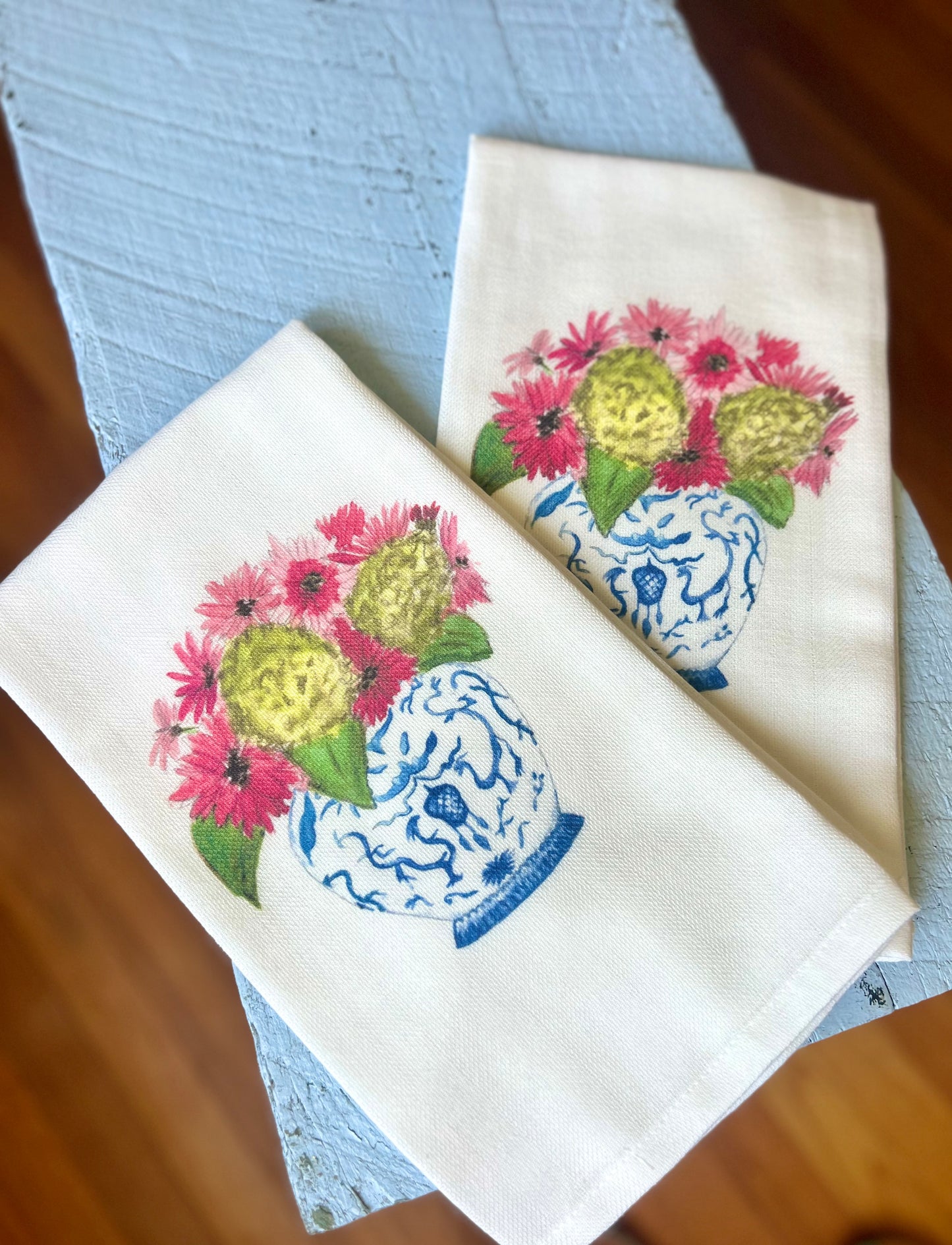 Ginger Jar Bouquet Dishtowel