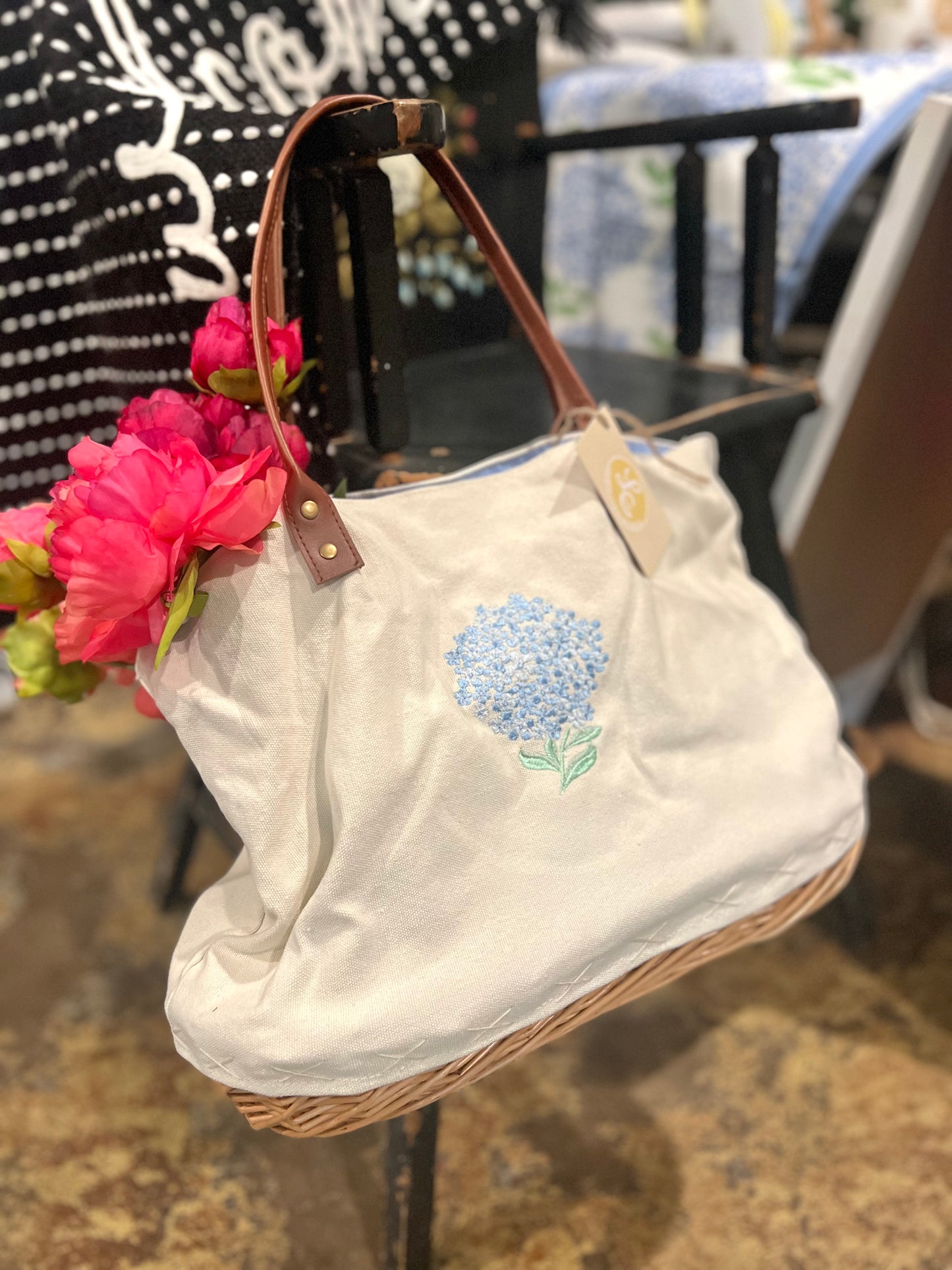 Hydrangea Basket Tote