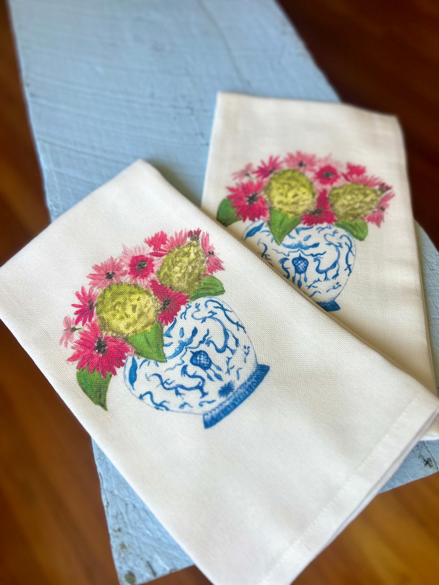 Ginger Jar Bouquet Dishtowel