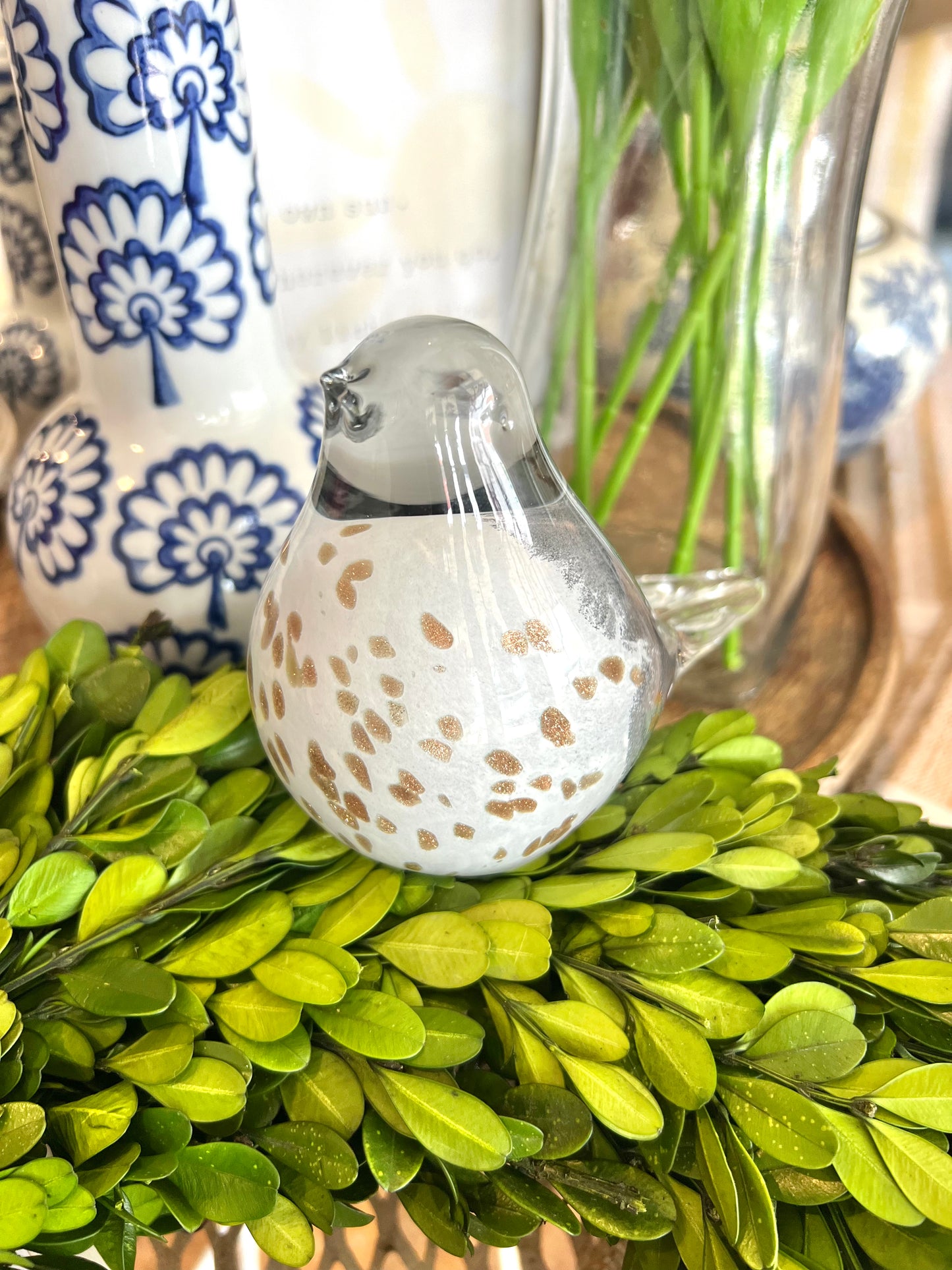 Speckled Blown Glass Bird